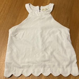 white scalloped tank top